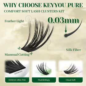 Vue du kit de cils KEYYOU avec tous les accessoires
