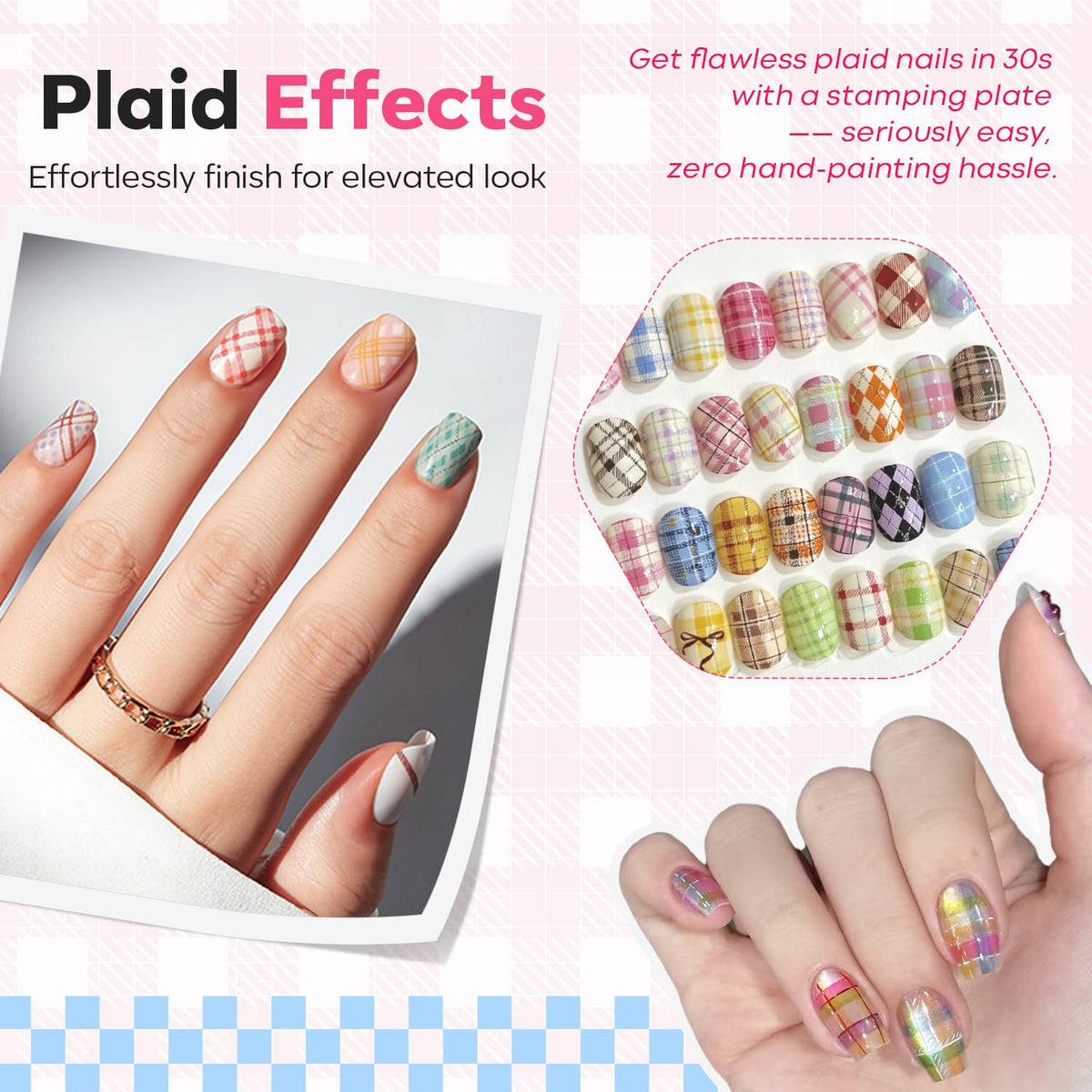 vue du kit de stamping à ongles modelones