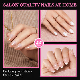 Vue du kit de tips d'ongles amandes AZUREBEAUTY avec accessoires