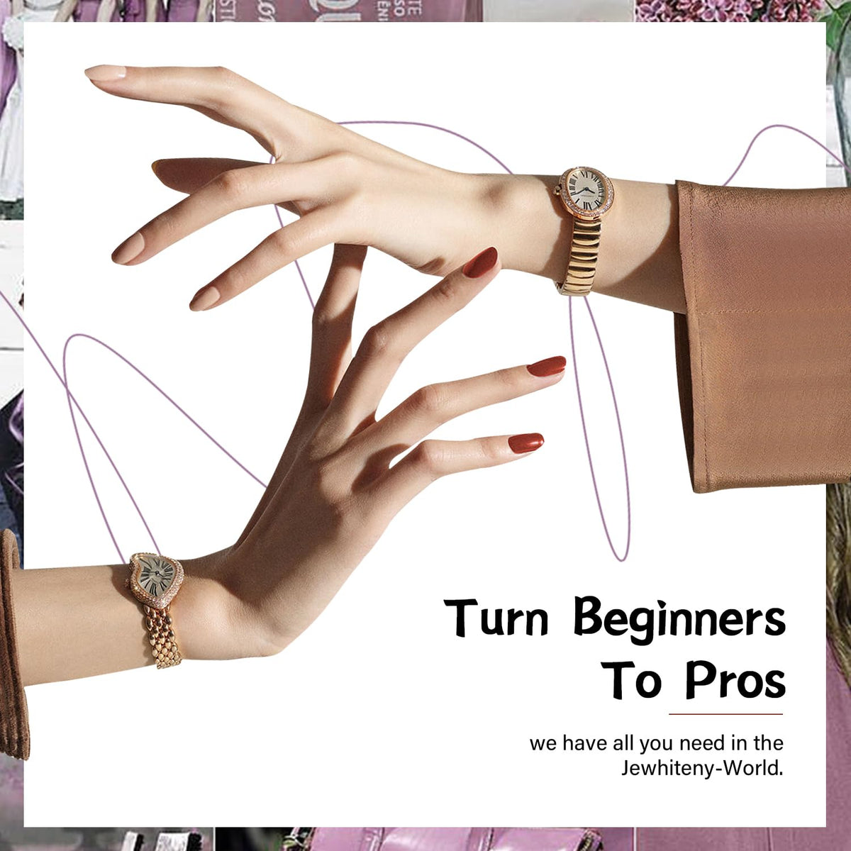 Vue du kit de vernis à ongles JEWHITENY avec accessoires