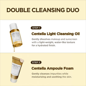 Vue du nettoyant huileux du SKIN1004 Centella Travel Kit