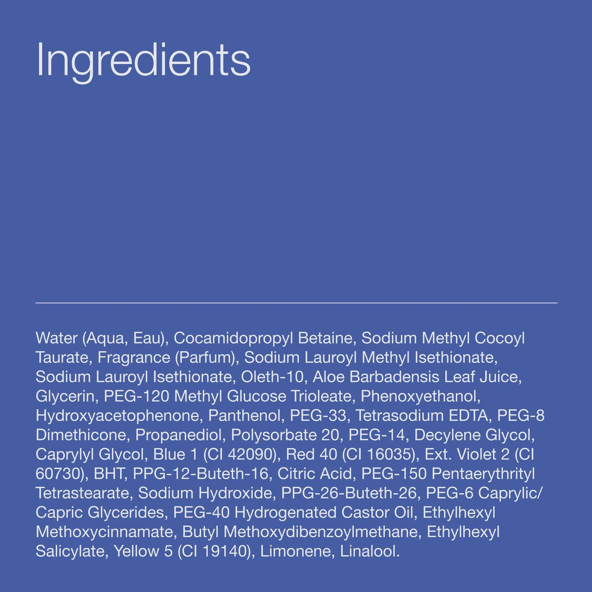 Vue du produit Bath & Body Works Gel Douche 3-en-1 avec ingrédients