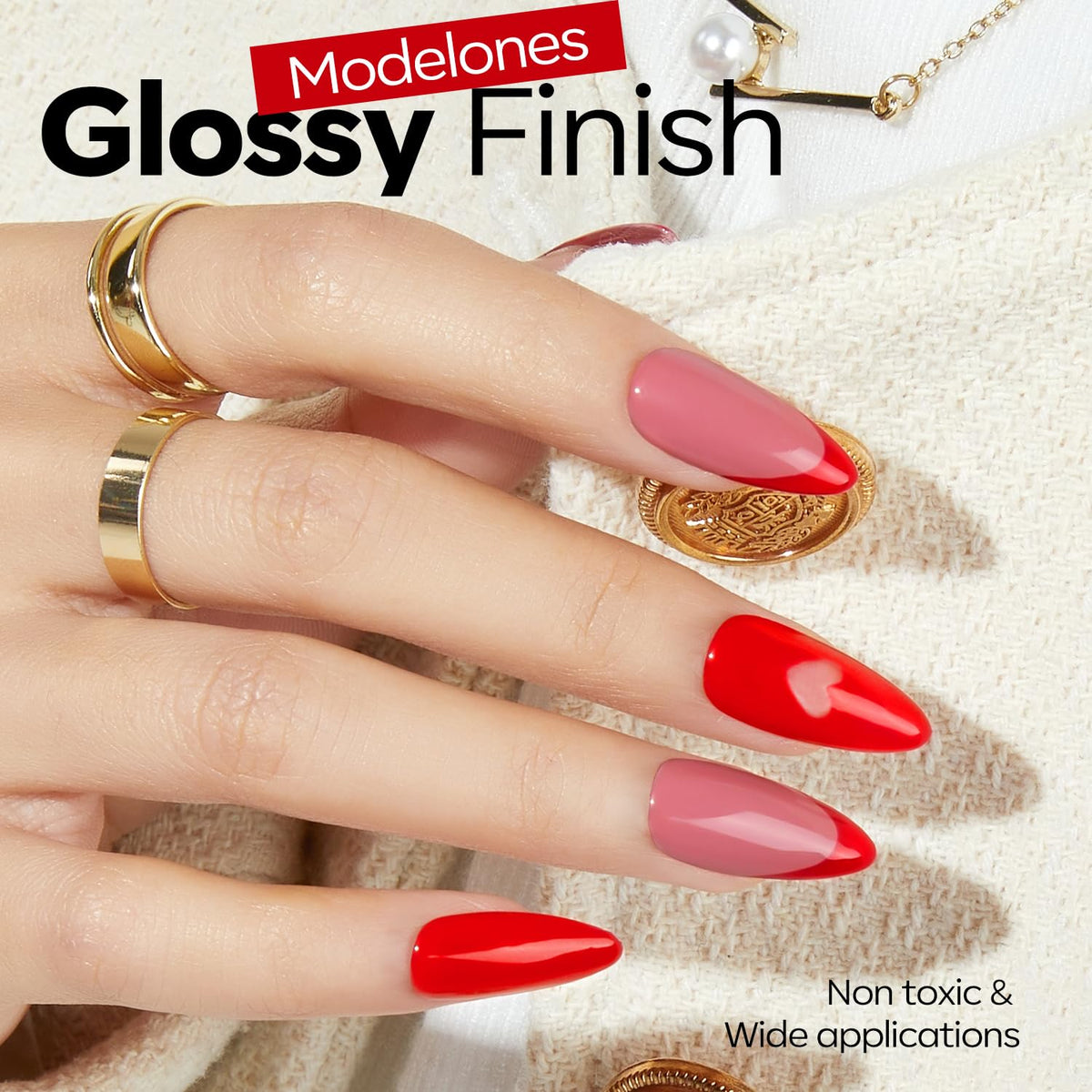 Vue du vernis à ongles gel rouge sur une table de manucure