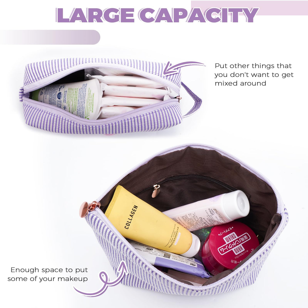 Vue intérieure de la trousse de maquillage Btffitting