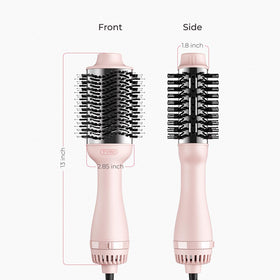 Vue latérale de la brosse sèche-cheveux TYMO, design ergonomique