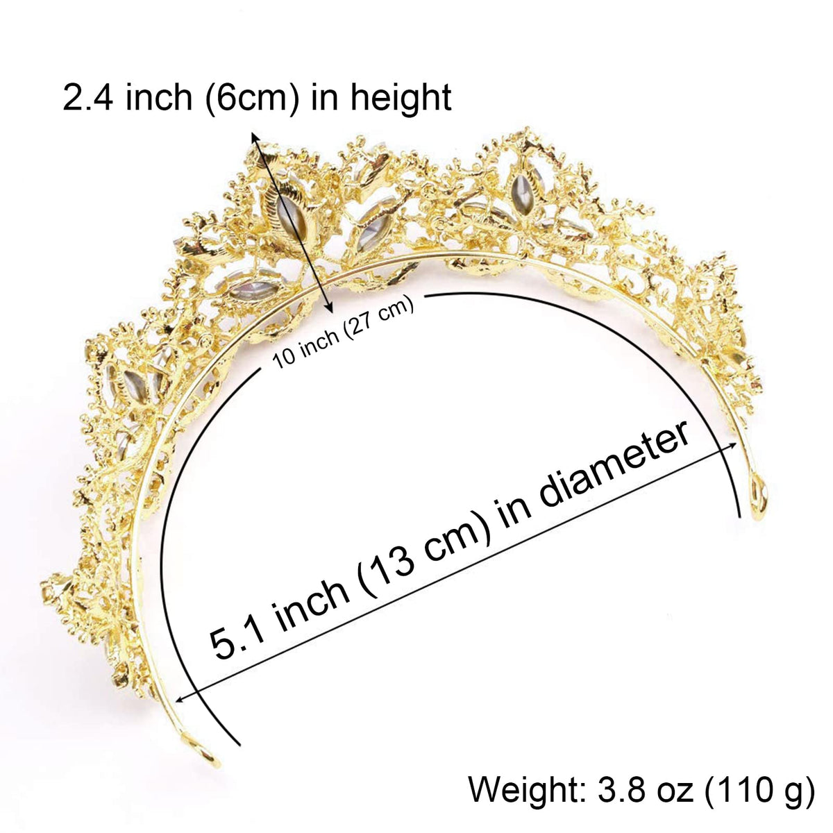 Vue latérale de la couronne Exacoo en strass