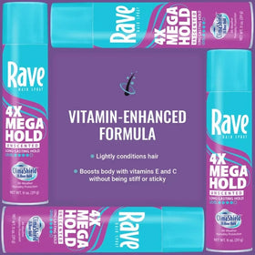 Vue latérale de la laque coiffante rave 4X Mega