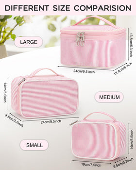 Vue latérale de la trousse de maquillage Relavel avec poches ouvertes