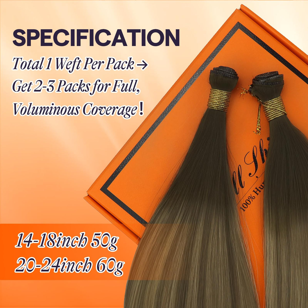 Vue latérale des extensions de cheveux Full Shine montrant l'invisibilité