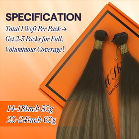 Vue latérale des extensions de cheveux Full Shine montrant l'invisibilité