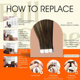 Vue latérale des extensions de cheveux Full Shine posées