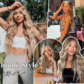 Vue latérale des extensions de cheveux KooKaStyle