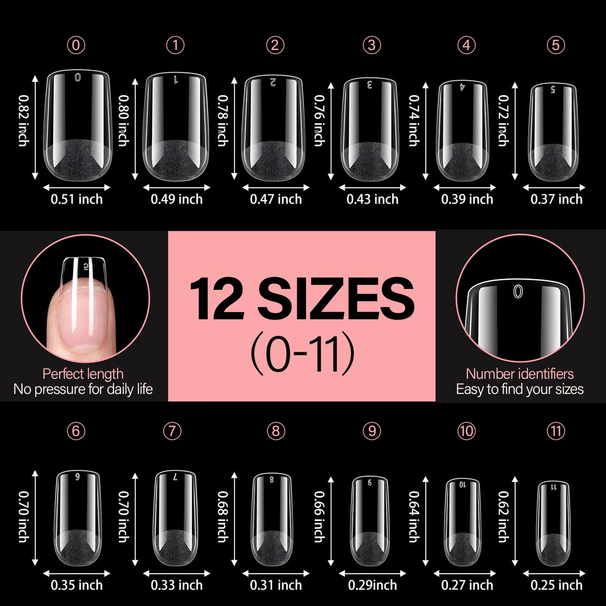 Vue latérale des tips d'ongles AILLSA, démontrant leur flexibilité