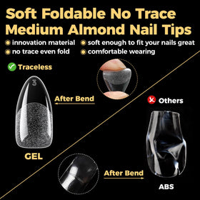Vue latérale des tips en gel amande UNA GELLA