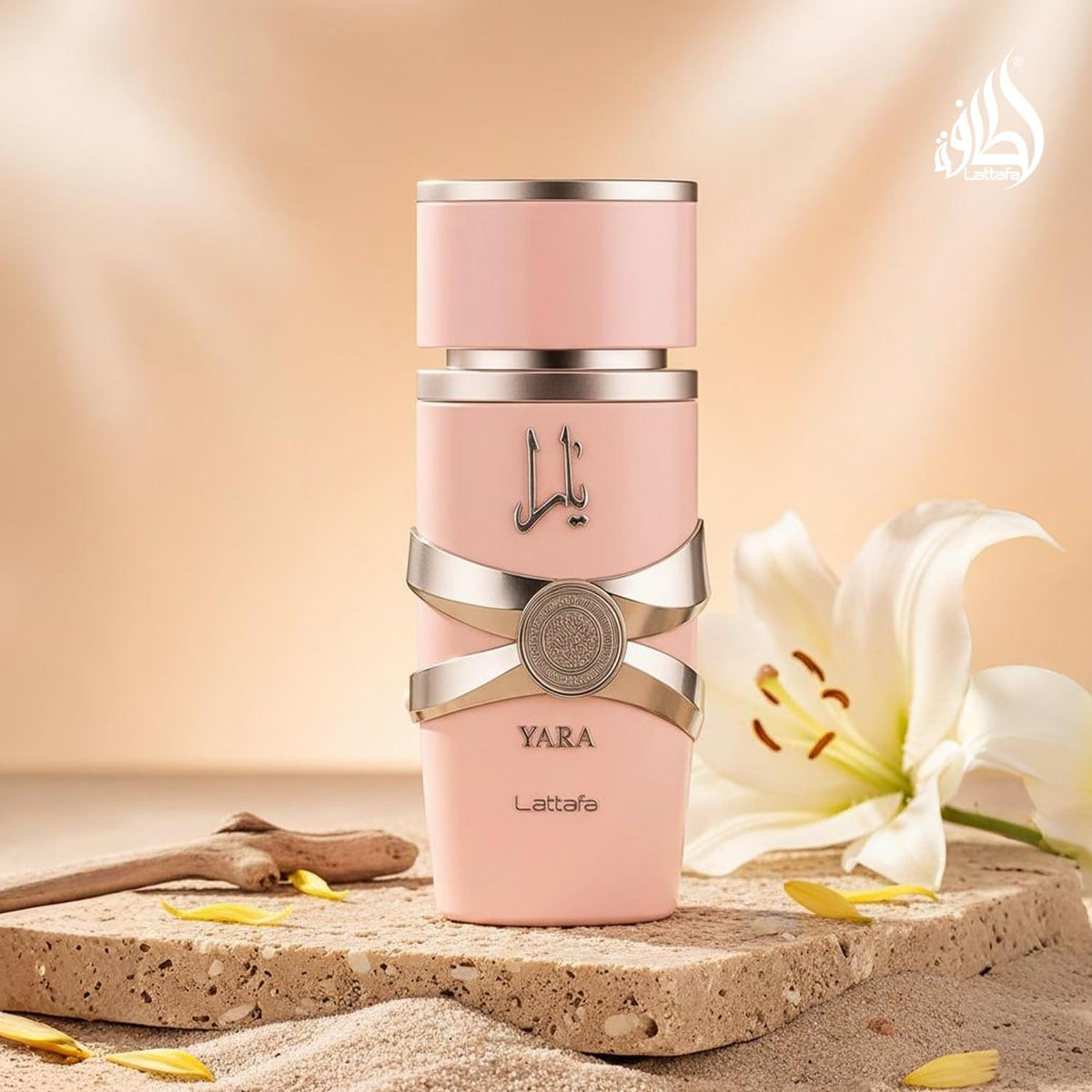Vue latérale du flacon de parfum Lattafa Yara 100 ml