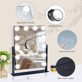 Vue latérale du miroir de maquillage Kotdning en utilisation