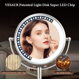 Vue latérale du miroir de maquillage VESAUR