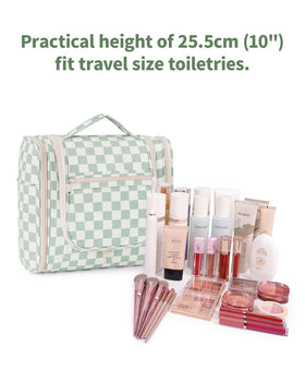 Vue latérale du sac de toilette Narwey avec poches organisées