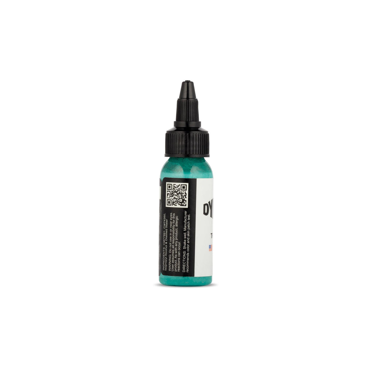 Vue rapprochée de l'encre de tatouage turquoise Dynamic Color Co.