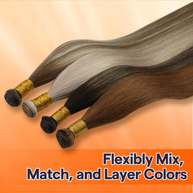 Vue rapprochée de la couture des extensions Full Shine