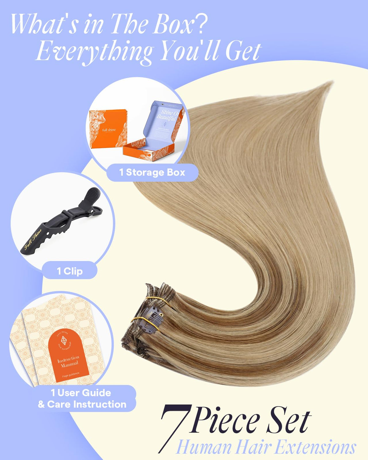 Vue rapprochée des cheveux Remy des extensions Full Shine
