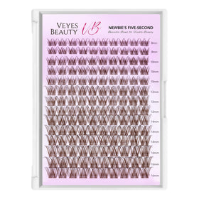 Vue rapprochée des clusters de cils 3D du kit VEYESBEAUTY