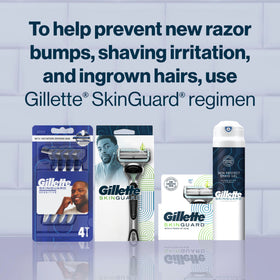 Vue rapprochée des lames du rasoir Gillette SkinGuard