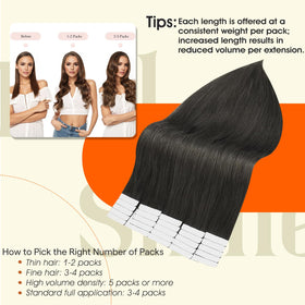 Vue rapprochée des mèches d'extensions Full Shine