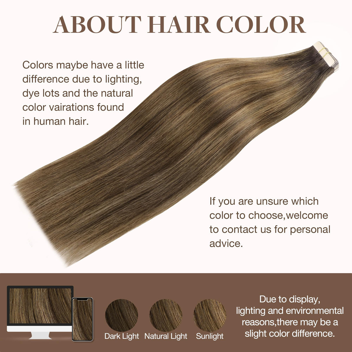 Vue rapprochée des pointes des extensions de cheveux GOO GOO
