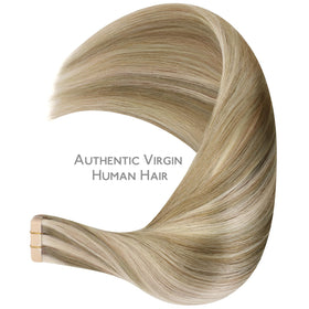 Vue rapprochée des reflets platine sur les extensions de cheveux Wennalife