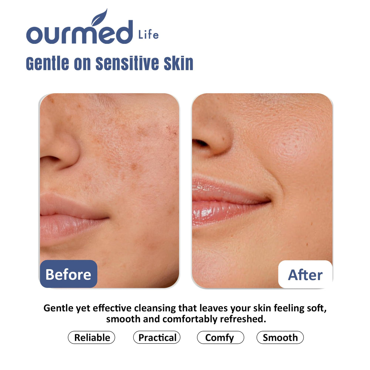 Vue rapprochée des serviettes éphémères ourmed life montrant la texture