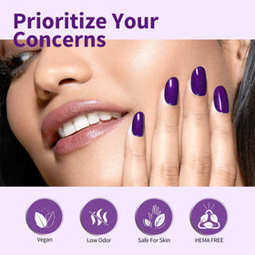 Vue rapprochée du vernis gel CANNI violet