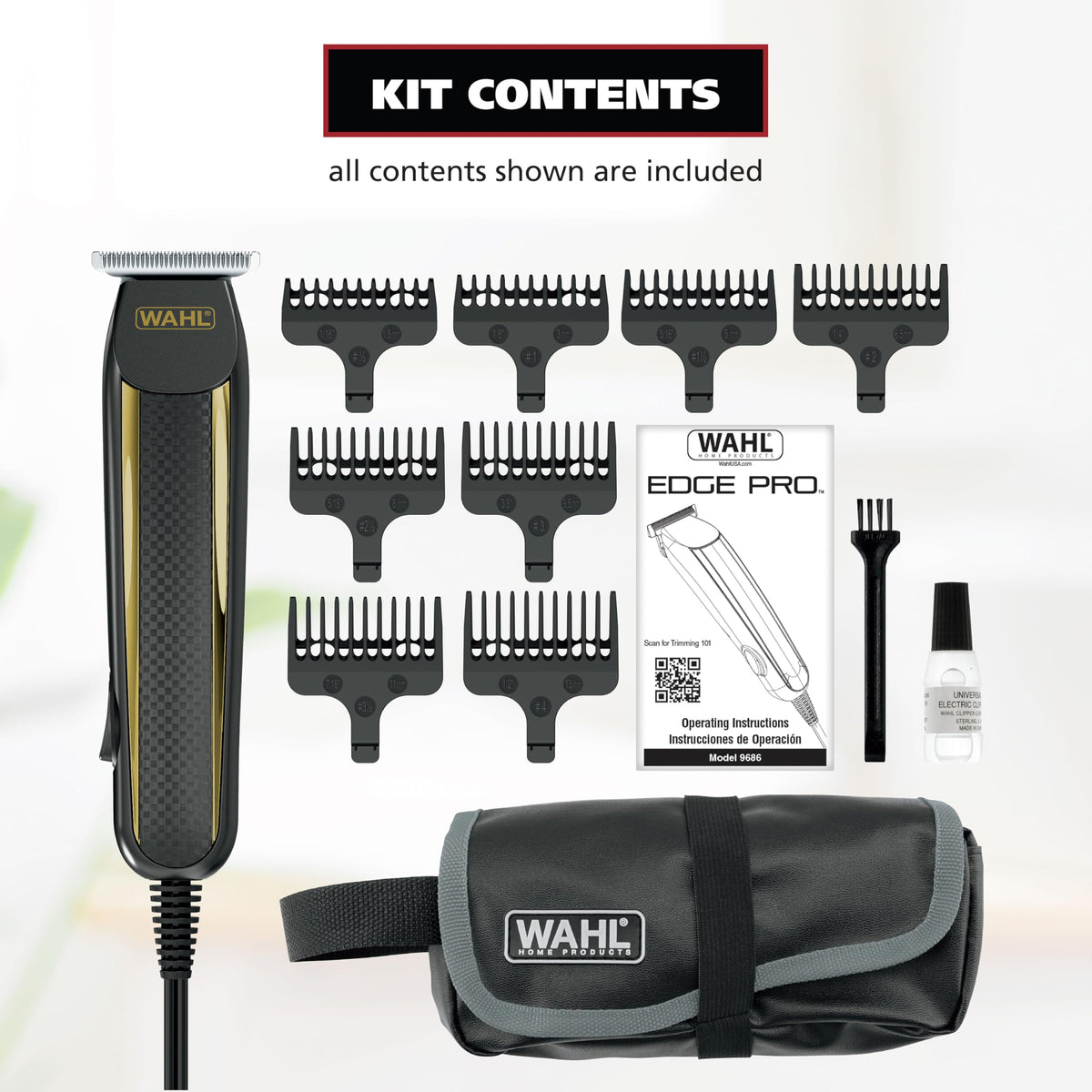 Wahl Edge Pro tondeuse à barbe vue latérale montrant le moteur rotatif