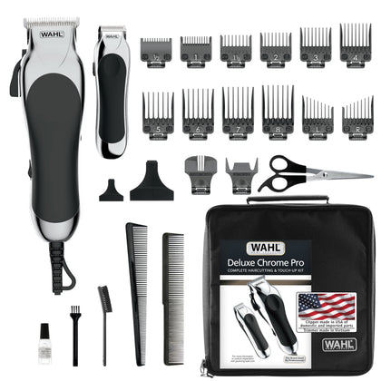 Wahl Kit de Coupe Cheveux Chrome Pro, vue avant avec accessoires