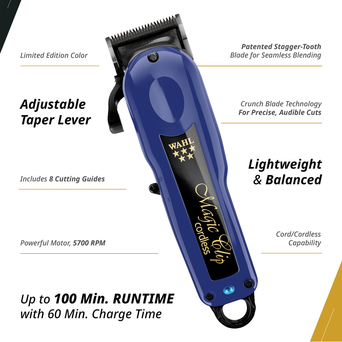 Wahl Professional Magic Clip tondeuse sans fil avec accessoires inclus