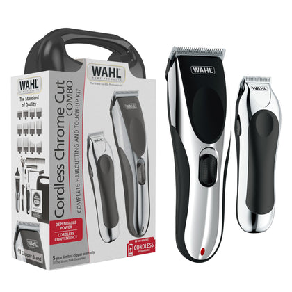 Wahl Tondeuse Chrome Pro sans fil vue de face avec lames en acier inoxydable