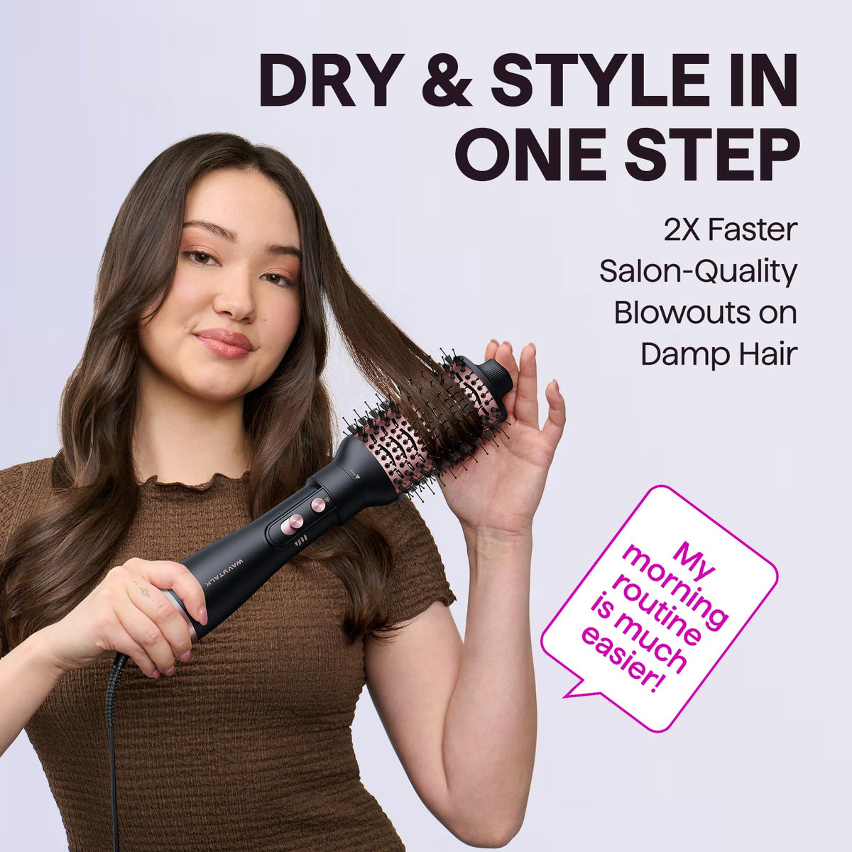 Wavytalk Brosse Sèche Cheveux 4-en-1 avec embout concentrateur