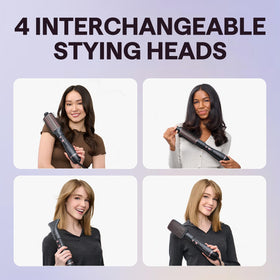 Wavytalk Brosse Sèche Cheveux 4-en-1 en action sur des cheveux
