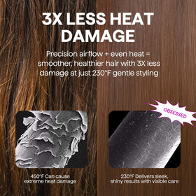 Wavytalk Brosse Sèche Cheveux 4-en-1 vue latérale avec boutons de contrôle