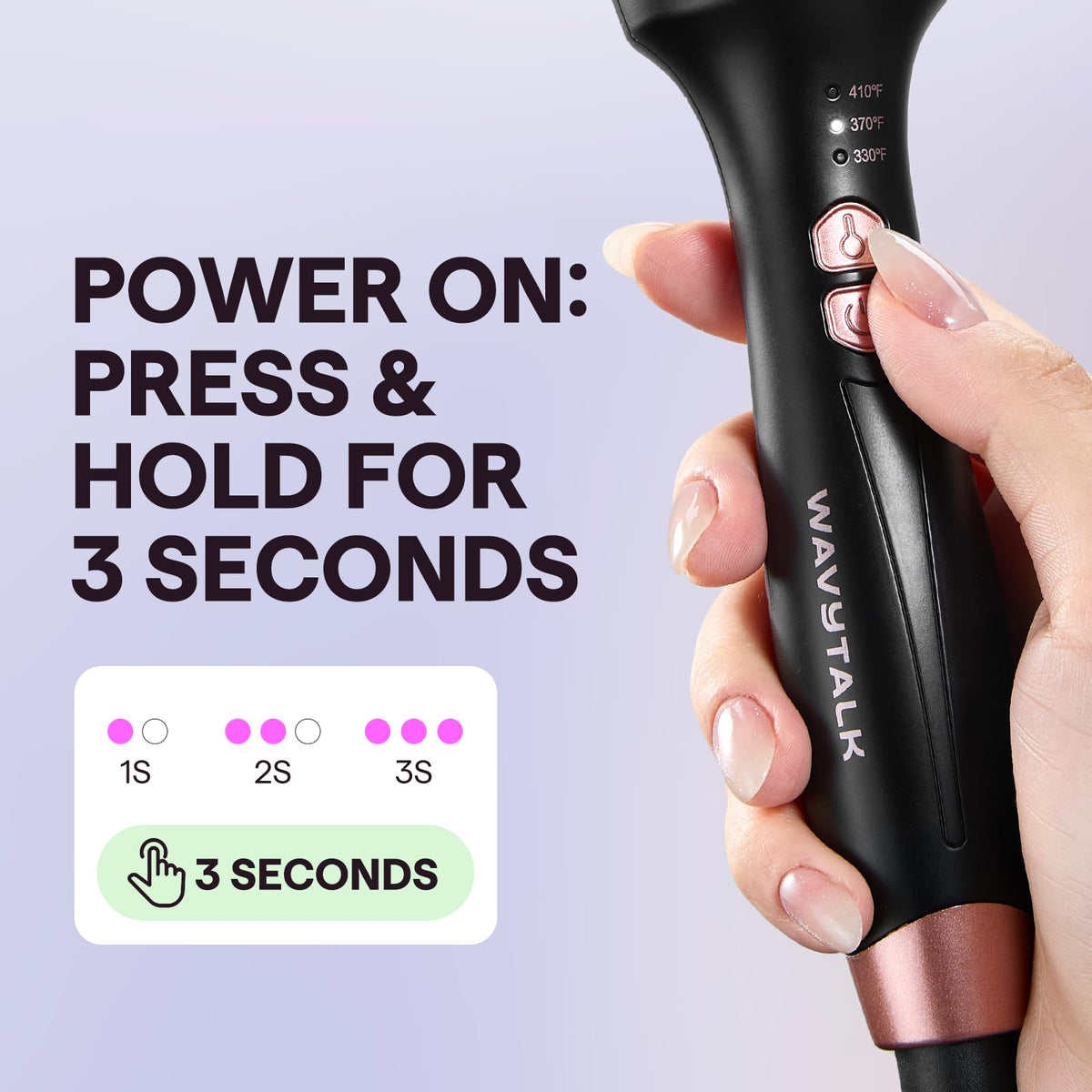 Wavytalk Brosse Thermique 1,5 pouces avec cheveux lisses