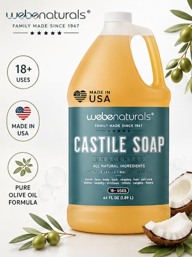 WEBE Savon de Castille Pur 64 Oz avec étiquette