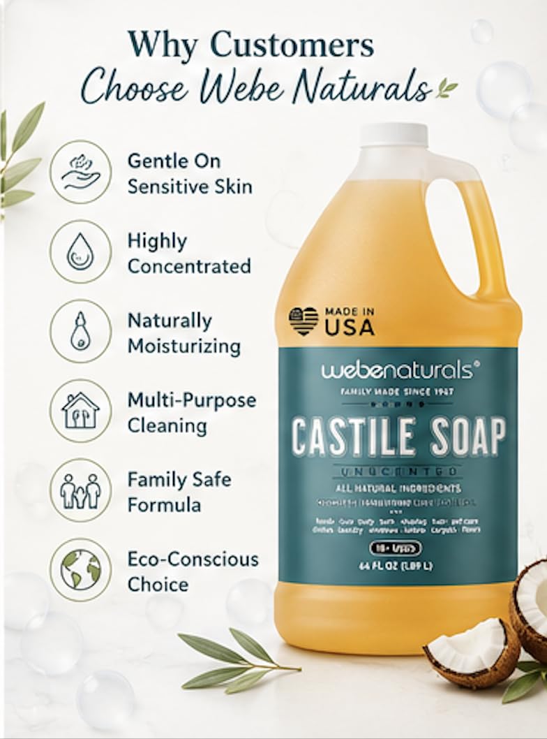 WEBE Savon de Castille Pur 64 Oz en milieu naturel