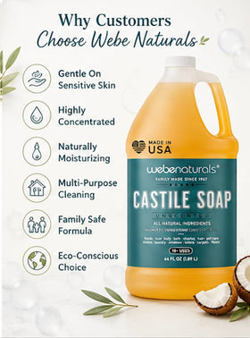 WEBE Savon de Castille Pur 64 Oz en milieu naturel