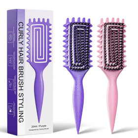 Weldilgit brosse à cheveux bouclés avec poils de sanglier vue de face