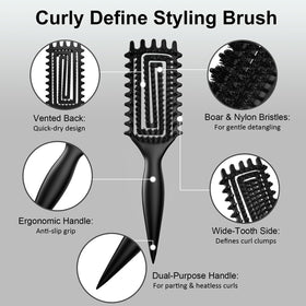 Weldilgit Brosse à Cheveux Bouclés vue arrière avec dents larges