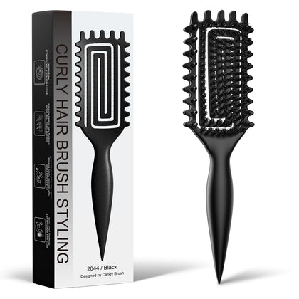 Weldilgit Brosse à Cheveux Bouclés vue de face avec poils de sanglier