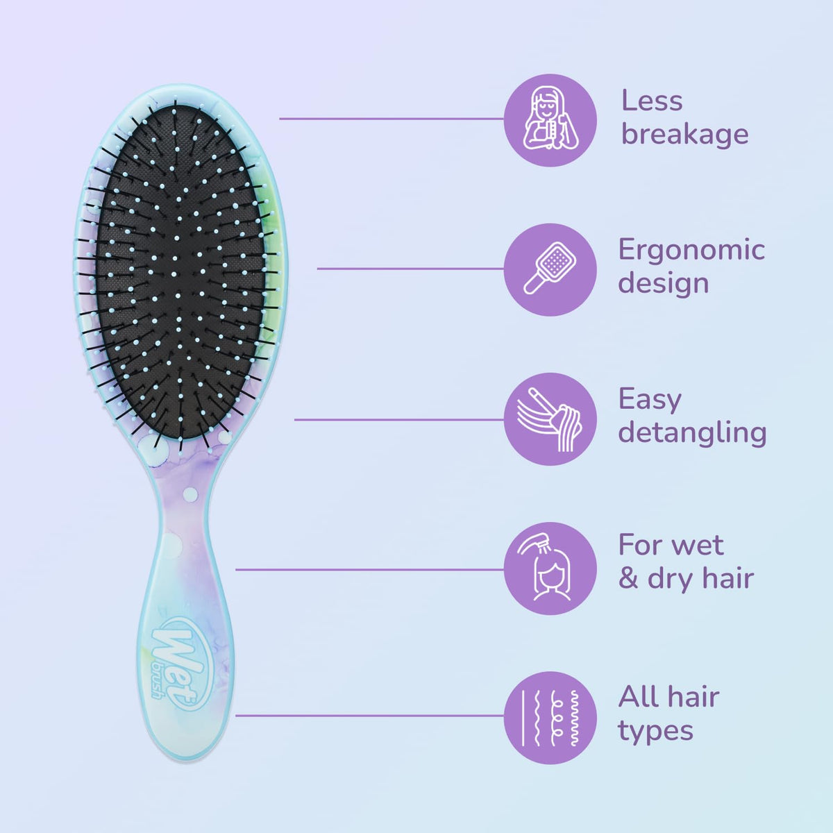 Wet Brush Brosse Démêlante Originale avec poils IntelliFlex en gros plan