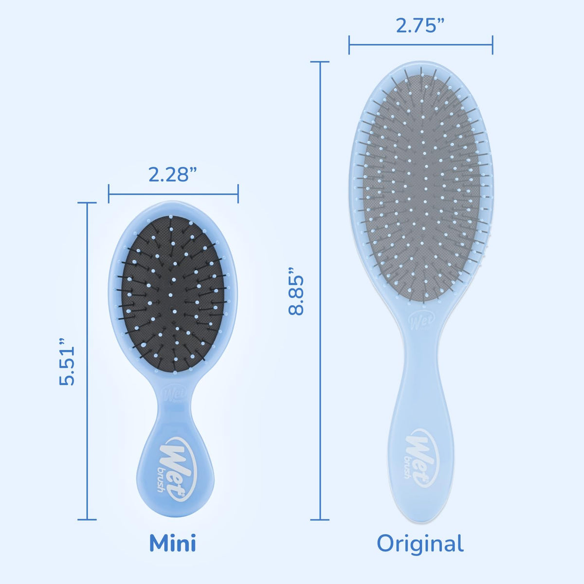 Wet Brush Mini Brosse Démêlante Sky sur fond blanc