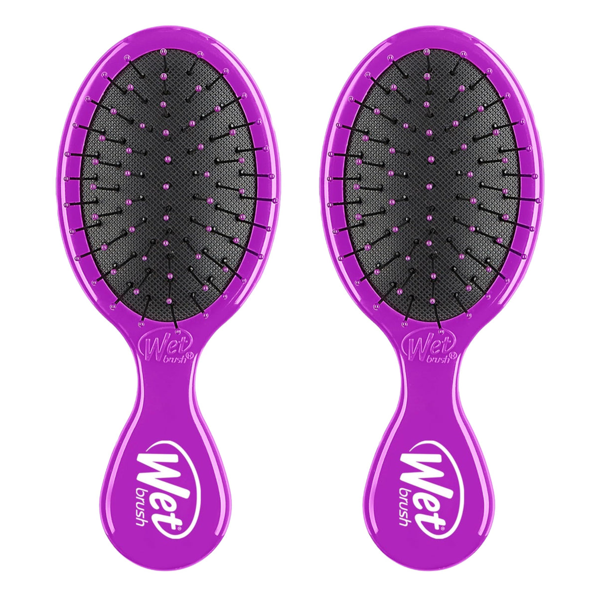 Wet Brush Mini Démêlant Violet vue avant avec brins IntelliFlex