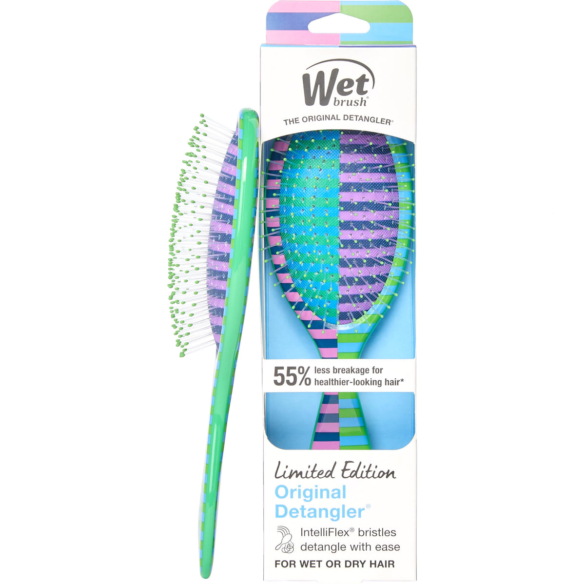 Wet Brush Original Detangler brosse à cheveux vue de face, édition limitée Tee Time